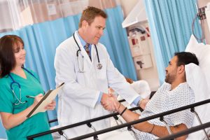 surgeon and patient laparoscopic surgery